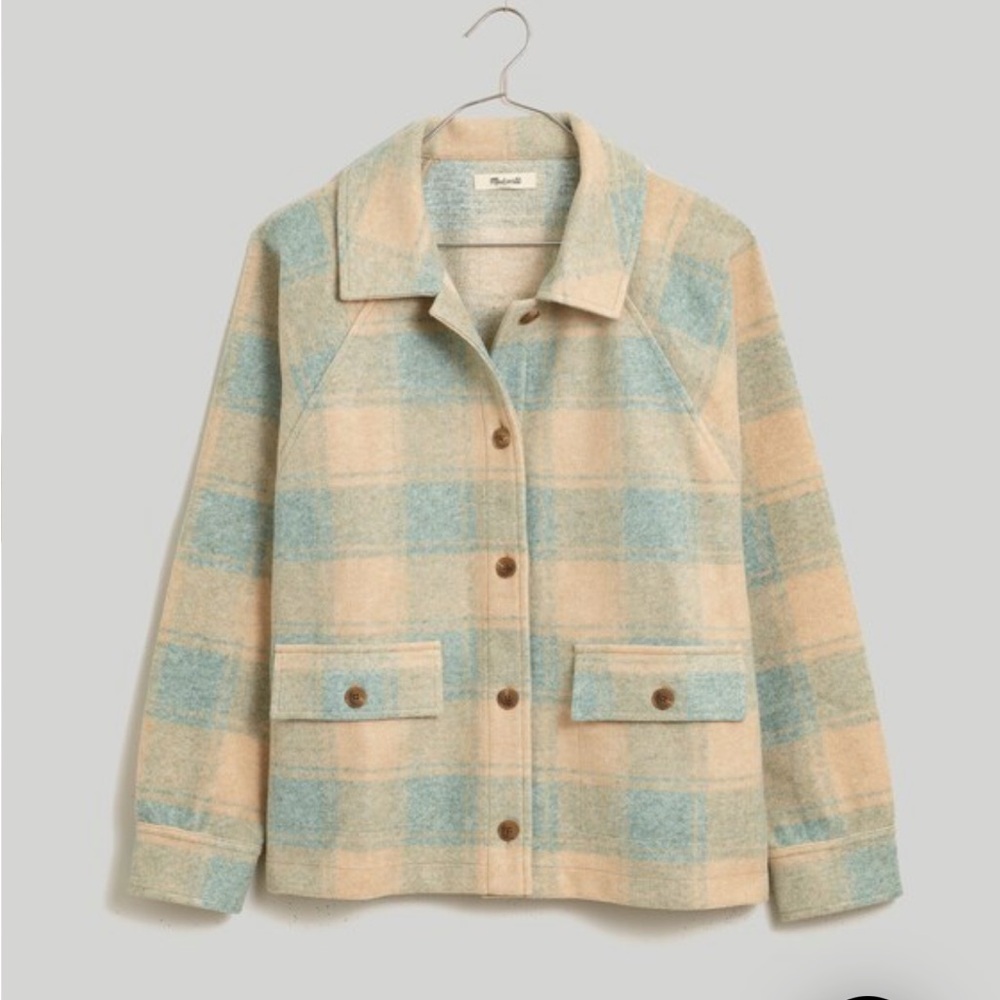 Brushed Jacquard Shirt Jacket in Plaid
